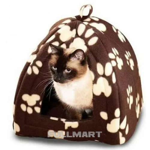 Мягкий домик для собак и кошек Pet Hut коричневый